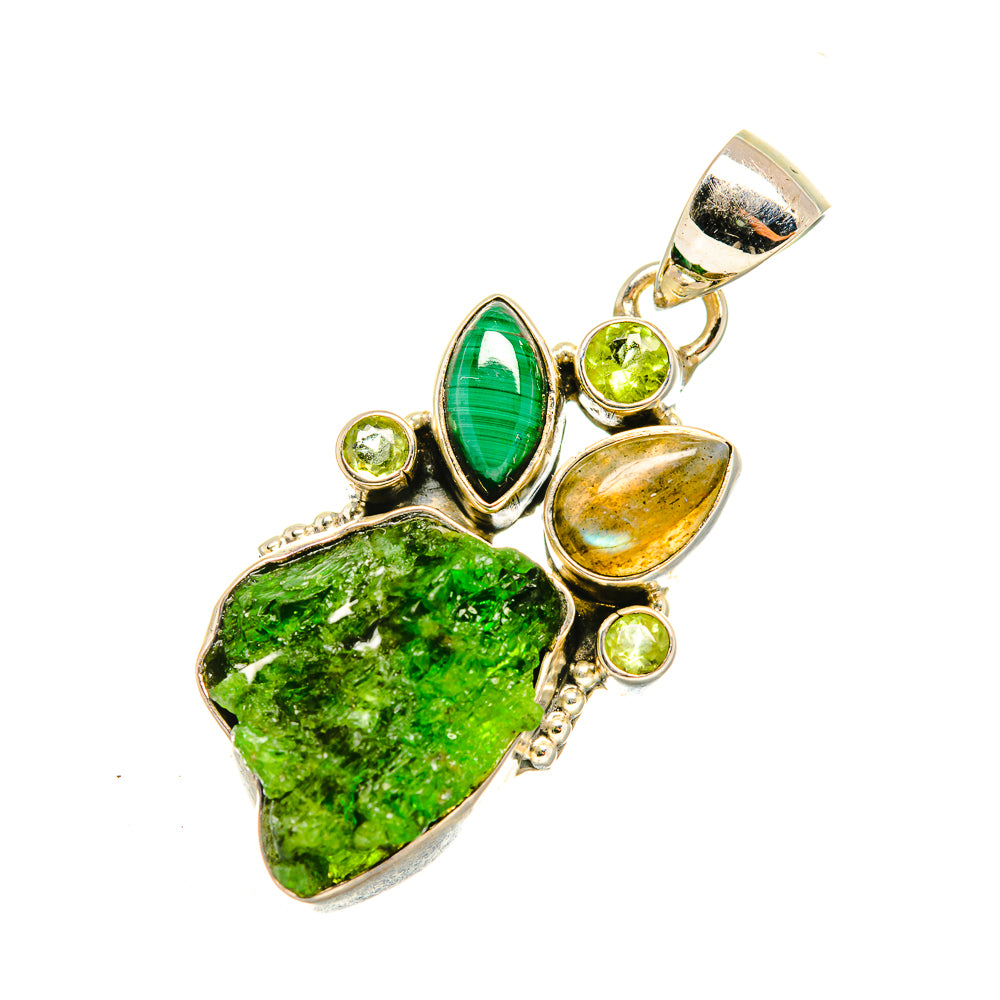 Chrome Diopside Pendants handcrafted by Anasilvercos - PD7039
