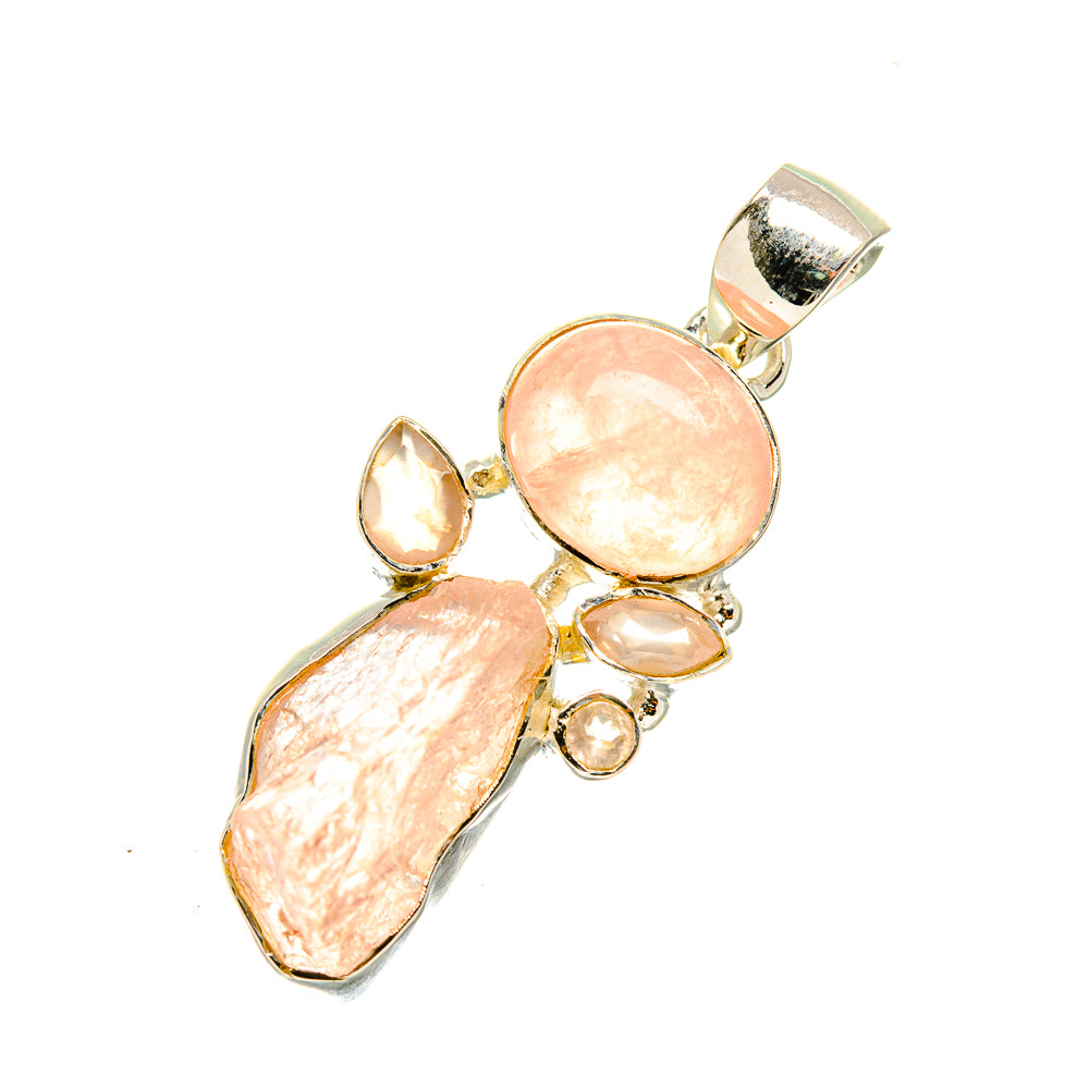 Rose Quartz Pendants handcrafted by Anasilvercos - PD7041