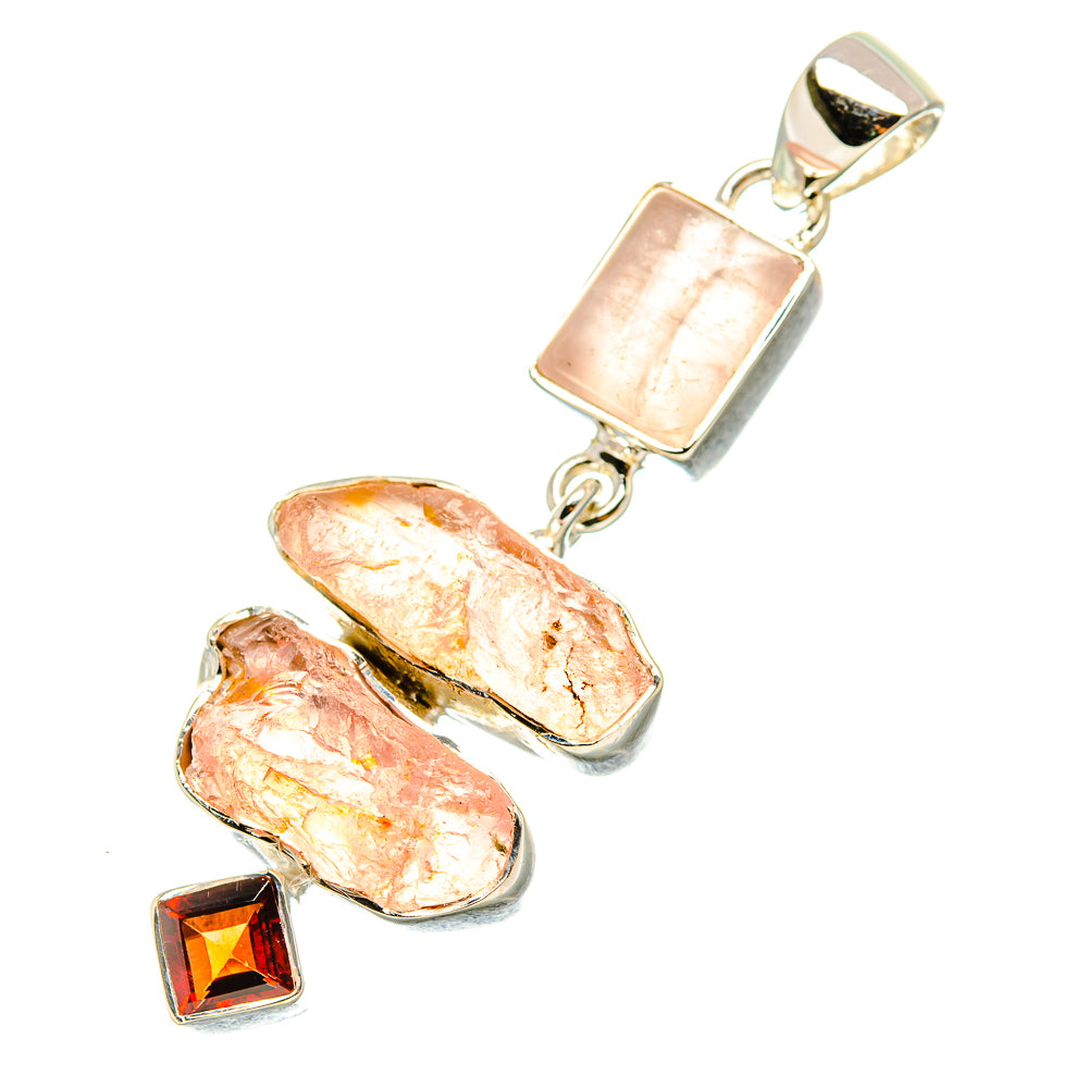Rose Quartz Pendants handcrafted by Anasilvercos - PD7043