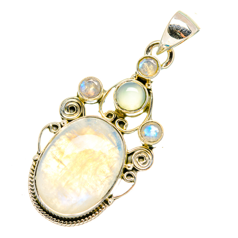Rainbow Moonstone Pendants handcrafted by Anasilvercos - PD7051