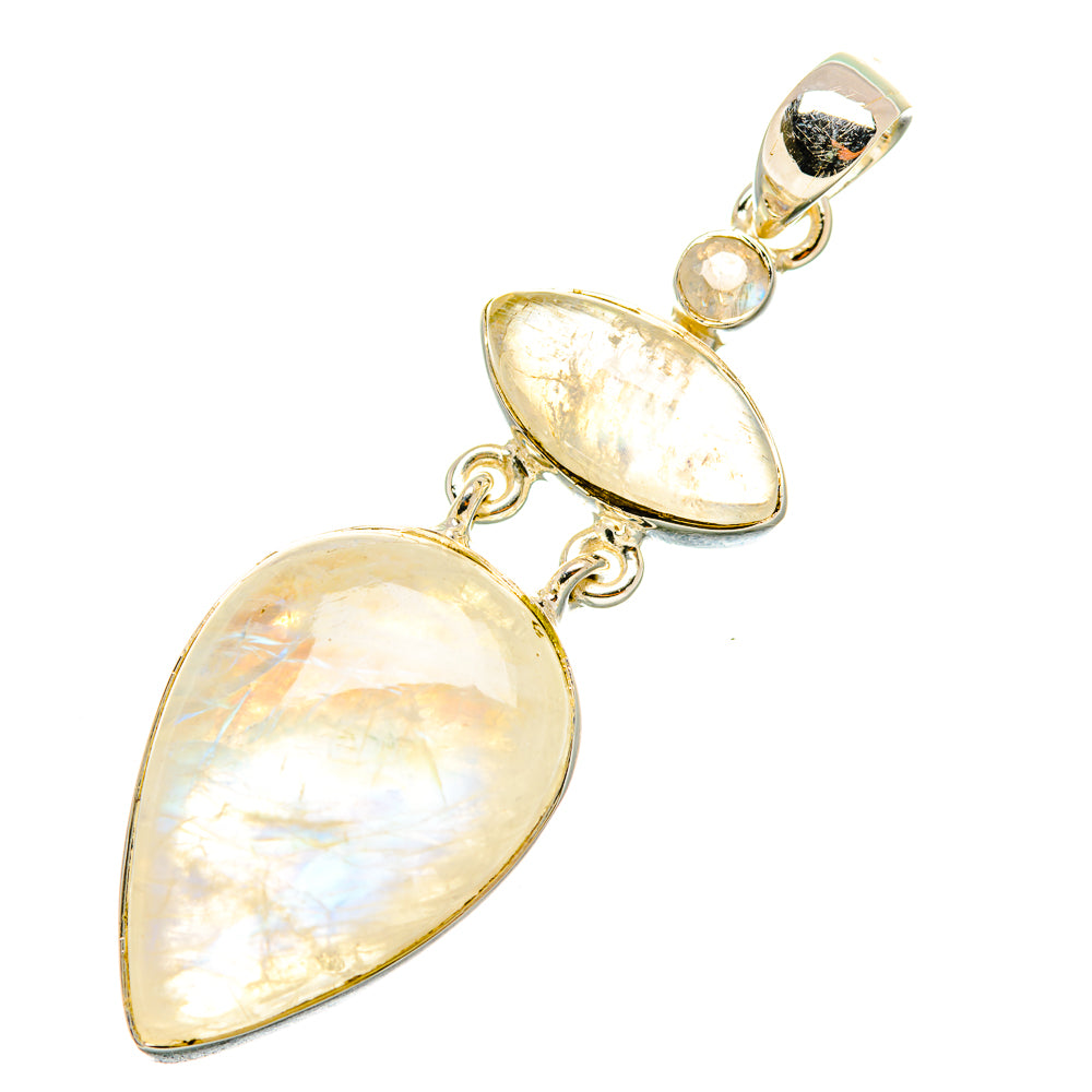 Rainbow Moonstone Pendants handcrafted by Anasilvercos - PD7053