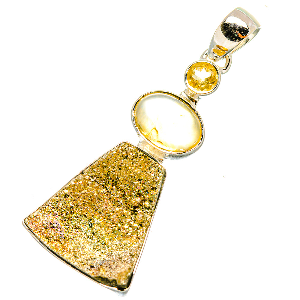 Spectro Pyrite Druzy Pendants handcrafted by Anasilvercos - PD7060