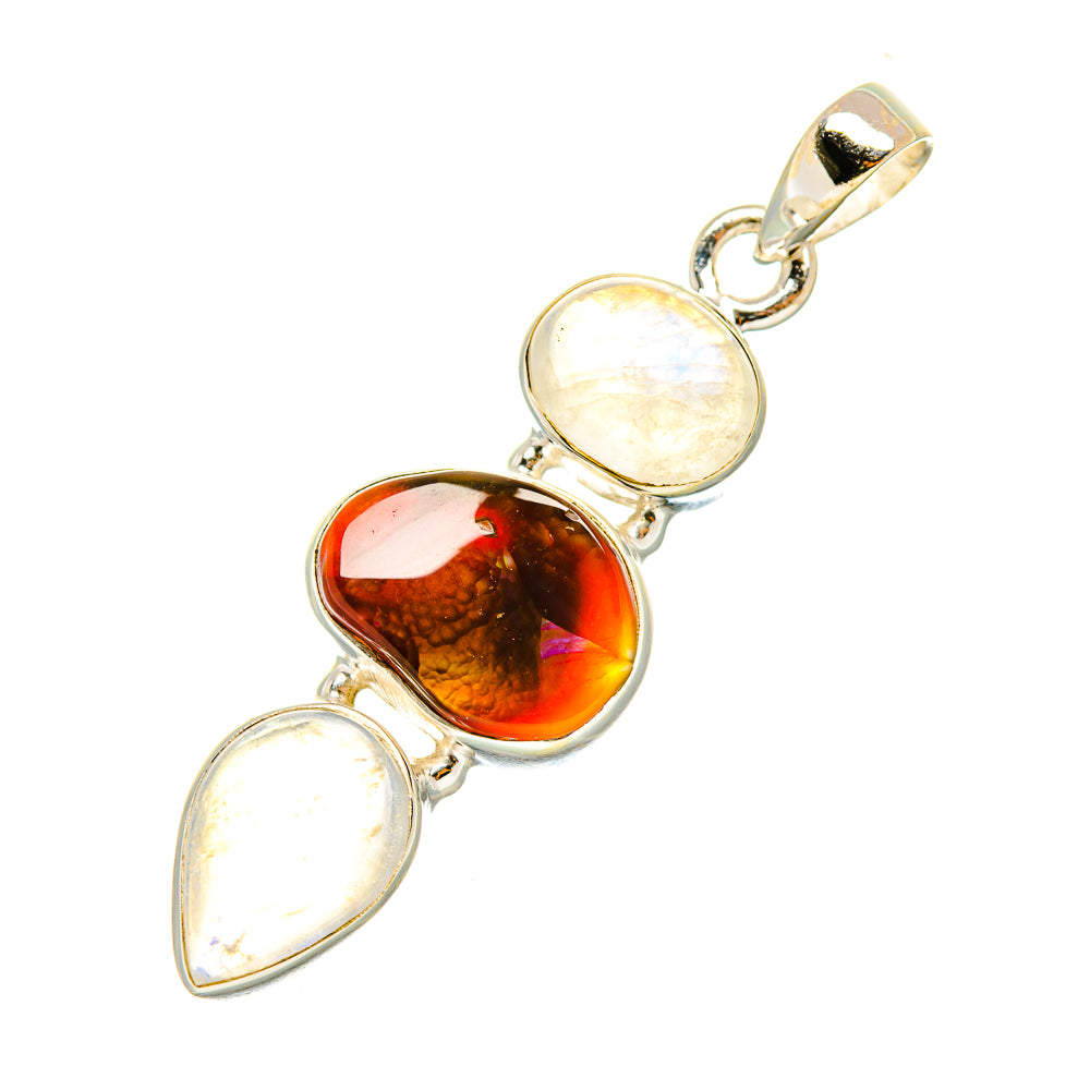 Mexican Fire Agate Pendants handcrafted by Anasilvercos - PD7070