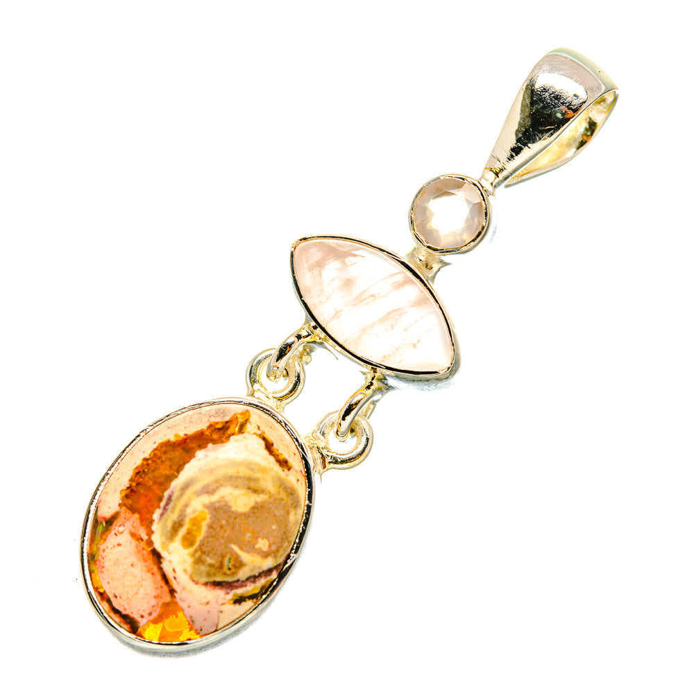 Mexican Fire Opal Pendants handcrafted by Anasilvercos - PD7092
