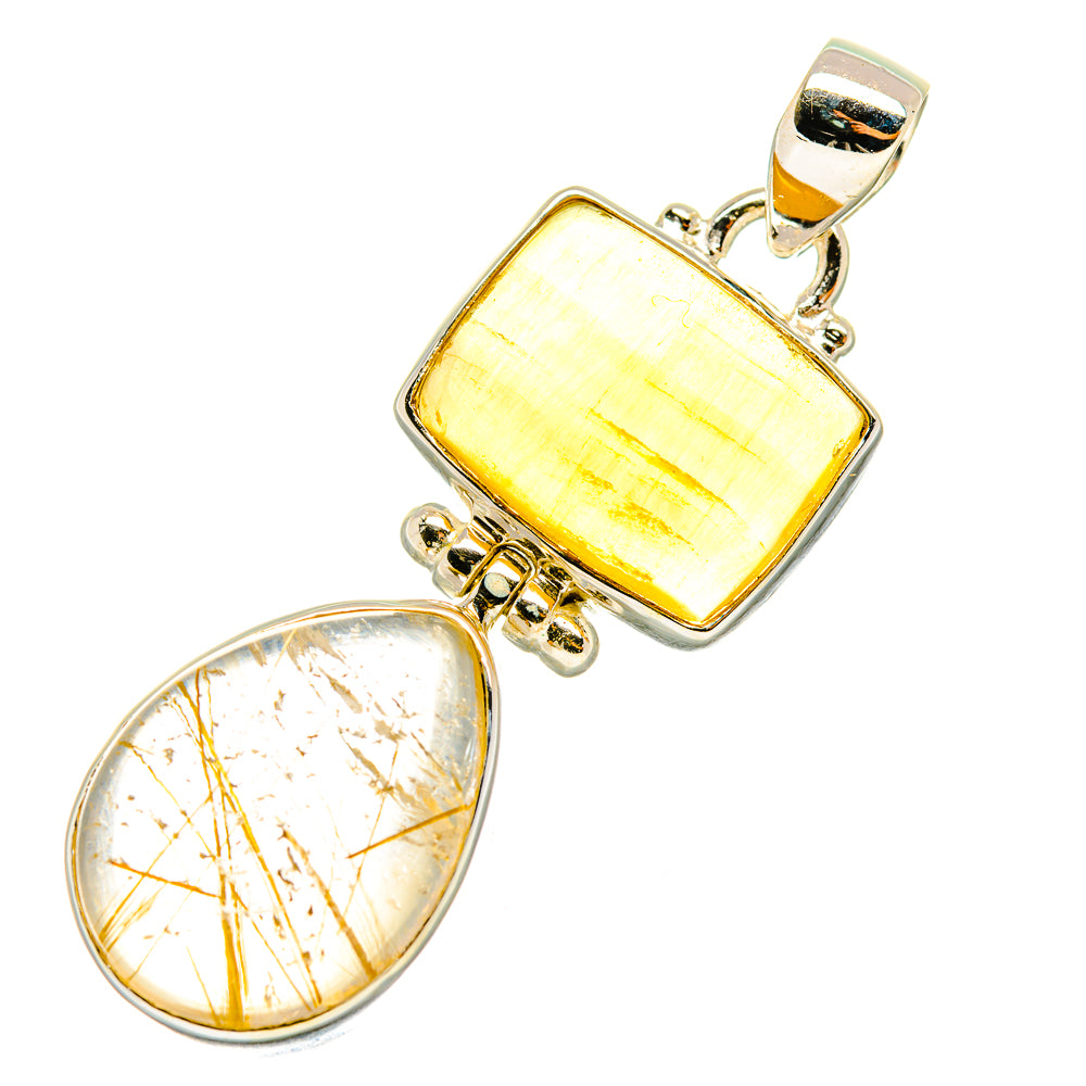 Rutilated Quartz Pendants handcrafted by Anasilvercos - PD7093