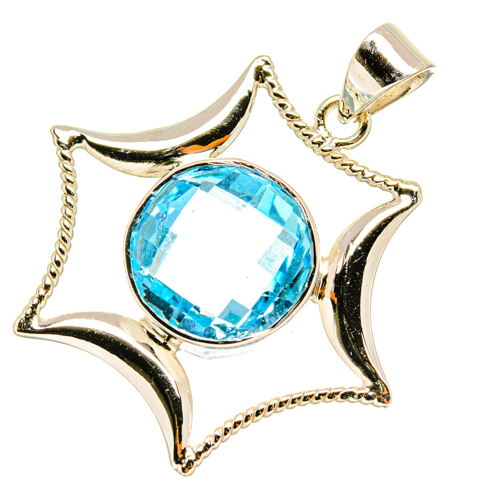 Blue Topaz Pendants handcrafted by Anasilvercos - PD7109
