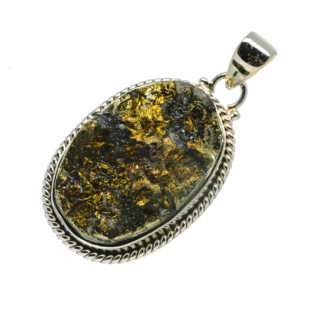 Spectro Pyrite Druzy Pendants handcrafted by Anasilvercos - PD711791
