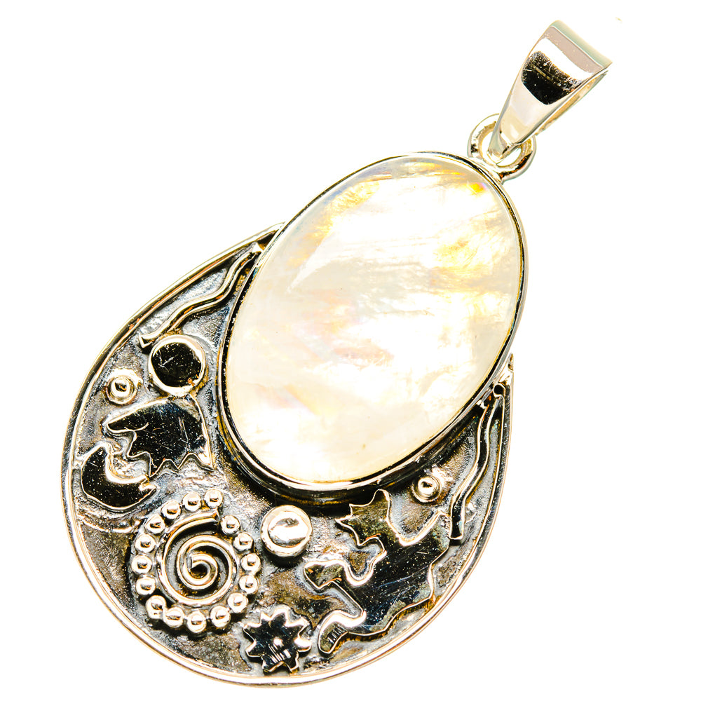 Rainbow Moonstone Pendants handcrafted by Anasilvercos - PD7118