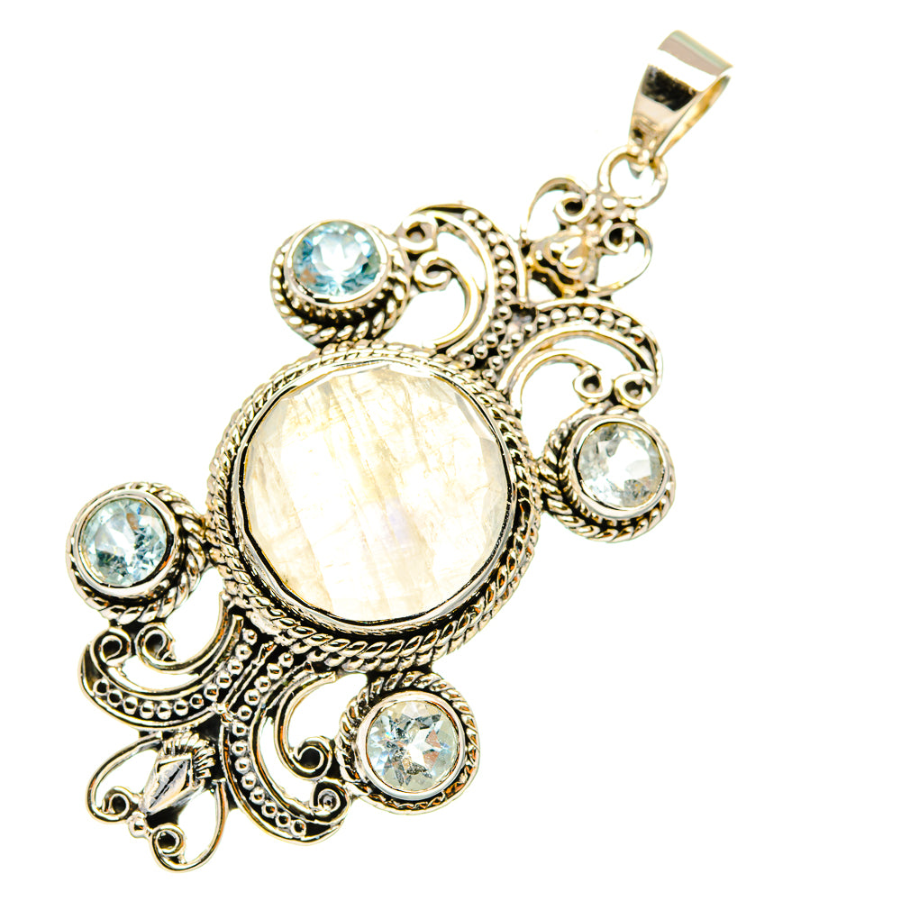 Rainbow Moonstone Pendants handcrafted by Anasilvercos - PD7126