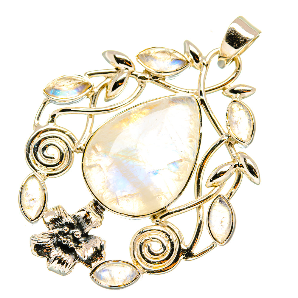 Rainbow Moonstone Pendants handcrafted by Anasilvercos - PD7130