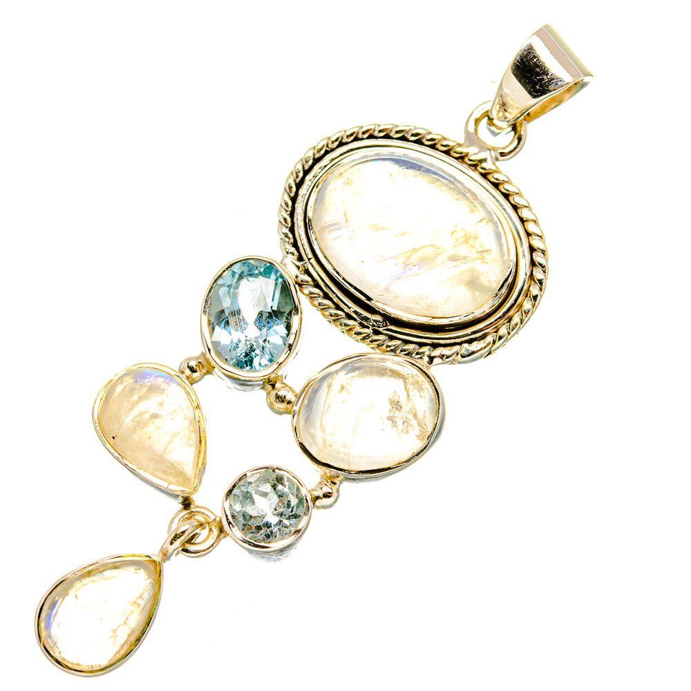 Rainbow Moonstone Pendants handcrafted by Anasilvercos - PD7134