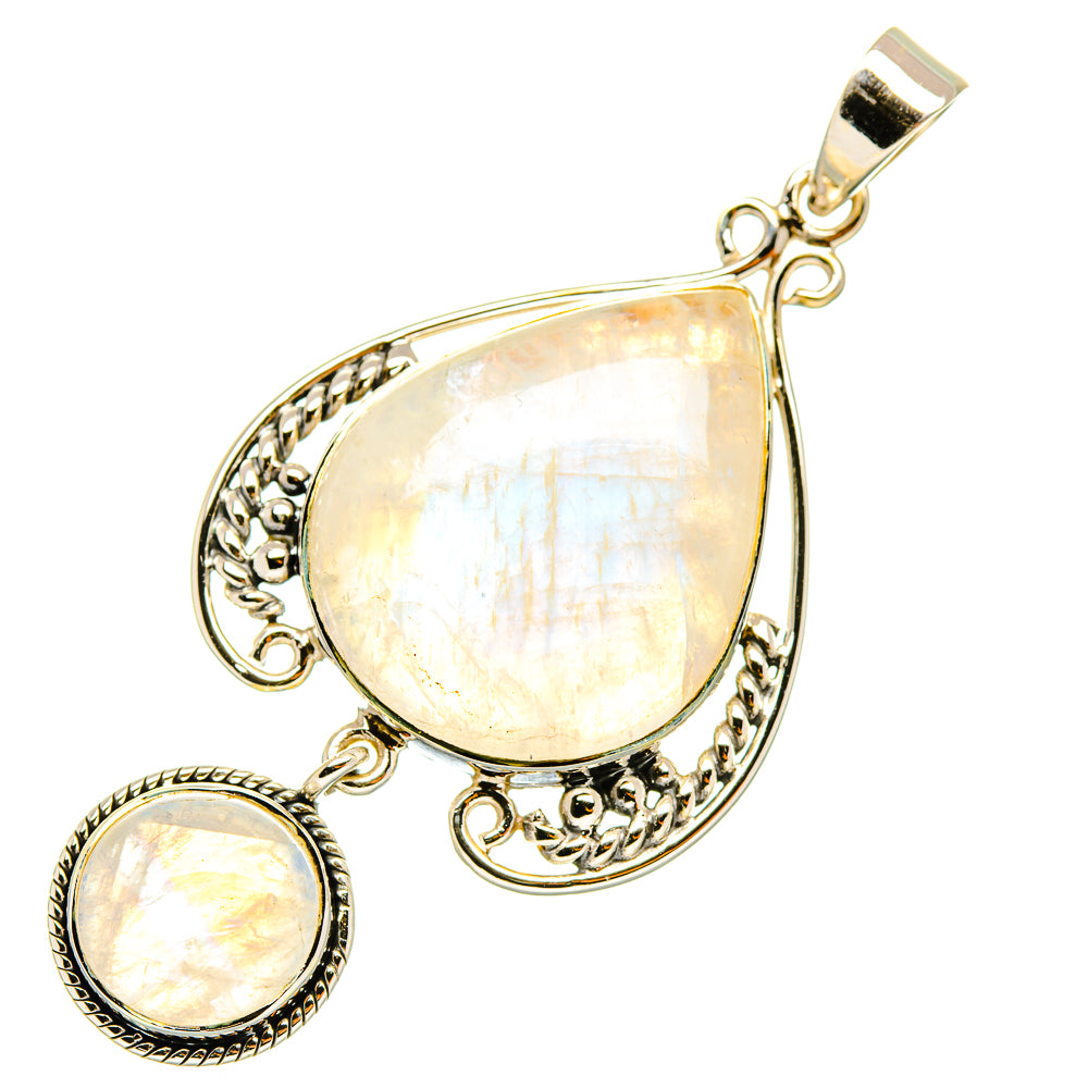 Rainbow Moonstone Pendants handcrafted by Anasilvercos - PD7135