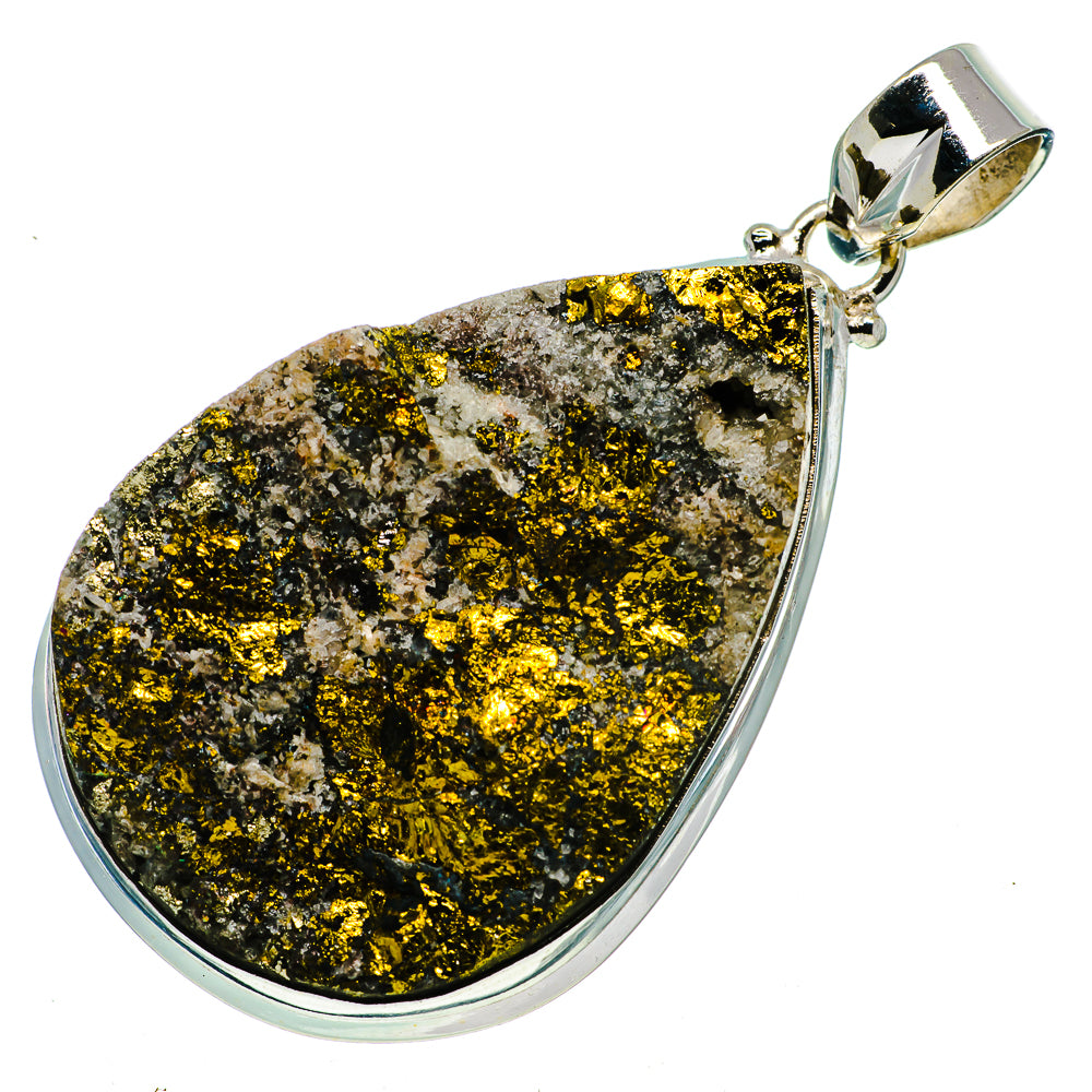 Spectro Pyrite Druzy Pendants handcrafted by Anasilvercos - PD714097