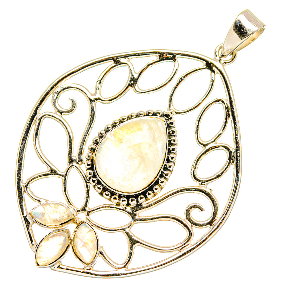Rainbow Moonstone Pendants handcrafted by Anasilvercos - PD7145
