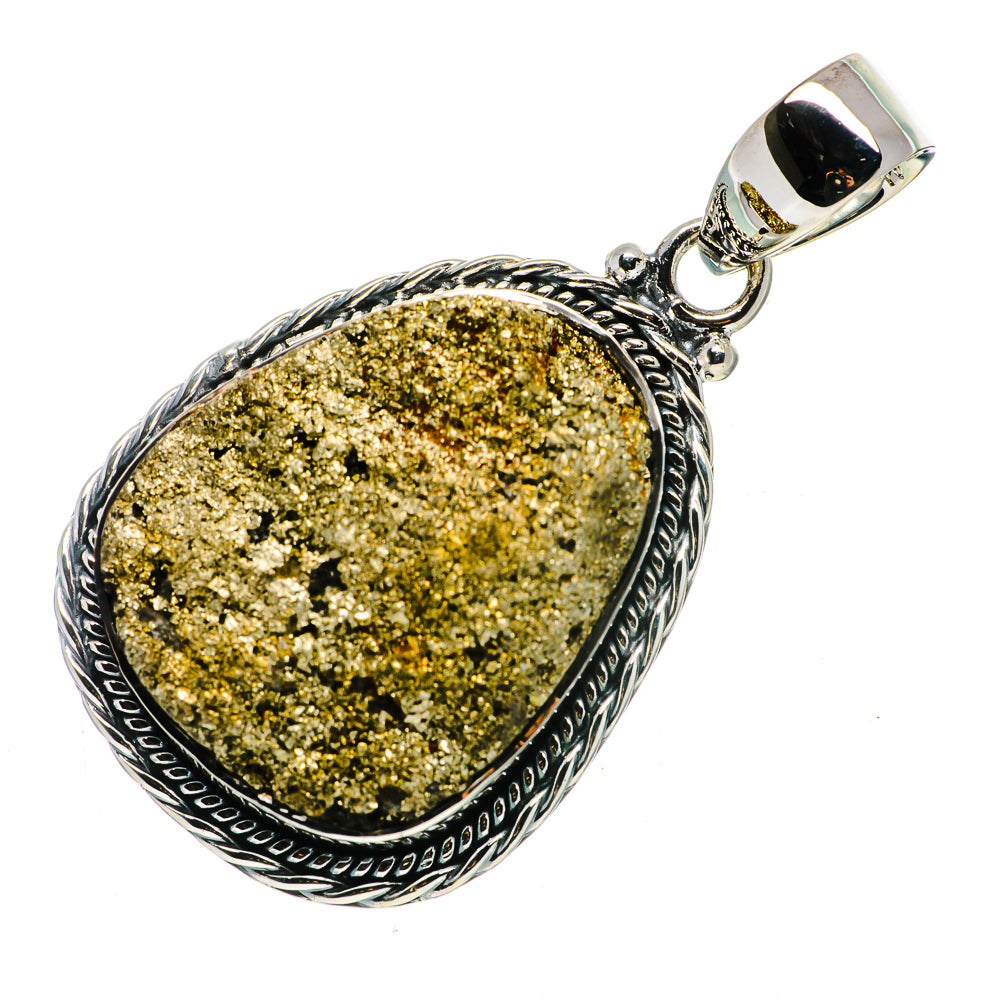 Pyrite Druzy Pendants handcrafted by Anasilvercos - PD716263