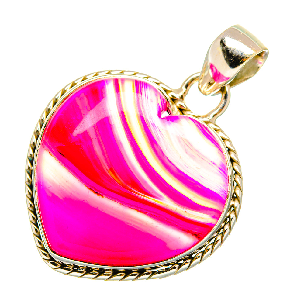 Pink Botswana Agate Pendants handcrafted by Anasilvercos - PD7173