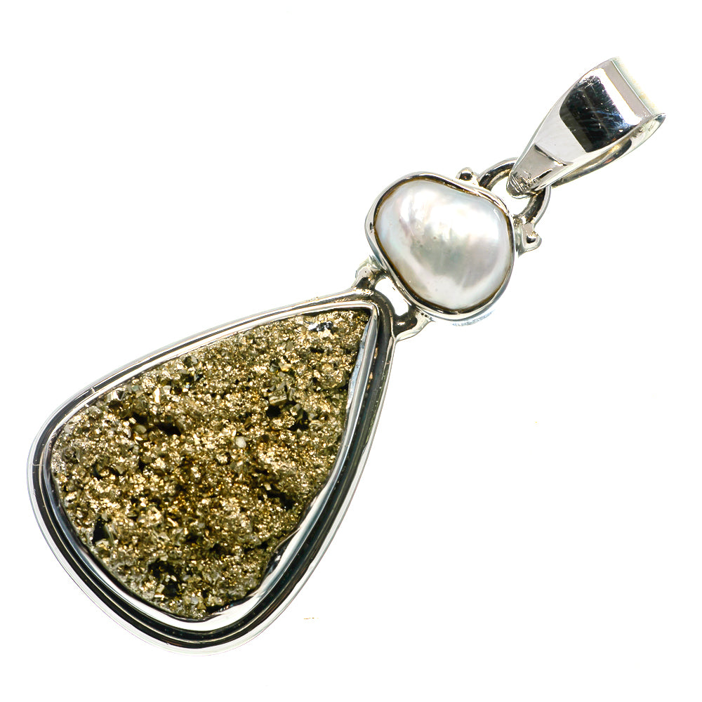 Pyrite Druzy Pendants handcrafted by Anasilvercos - PD718201