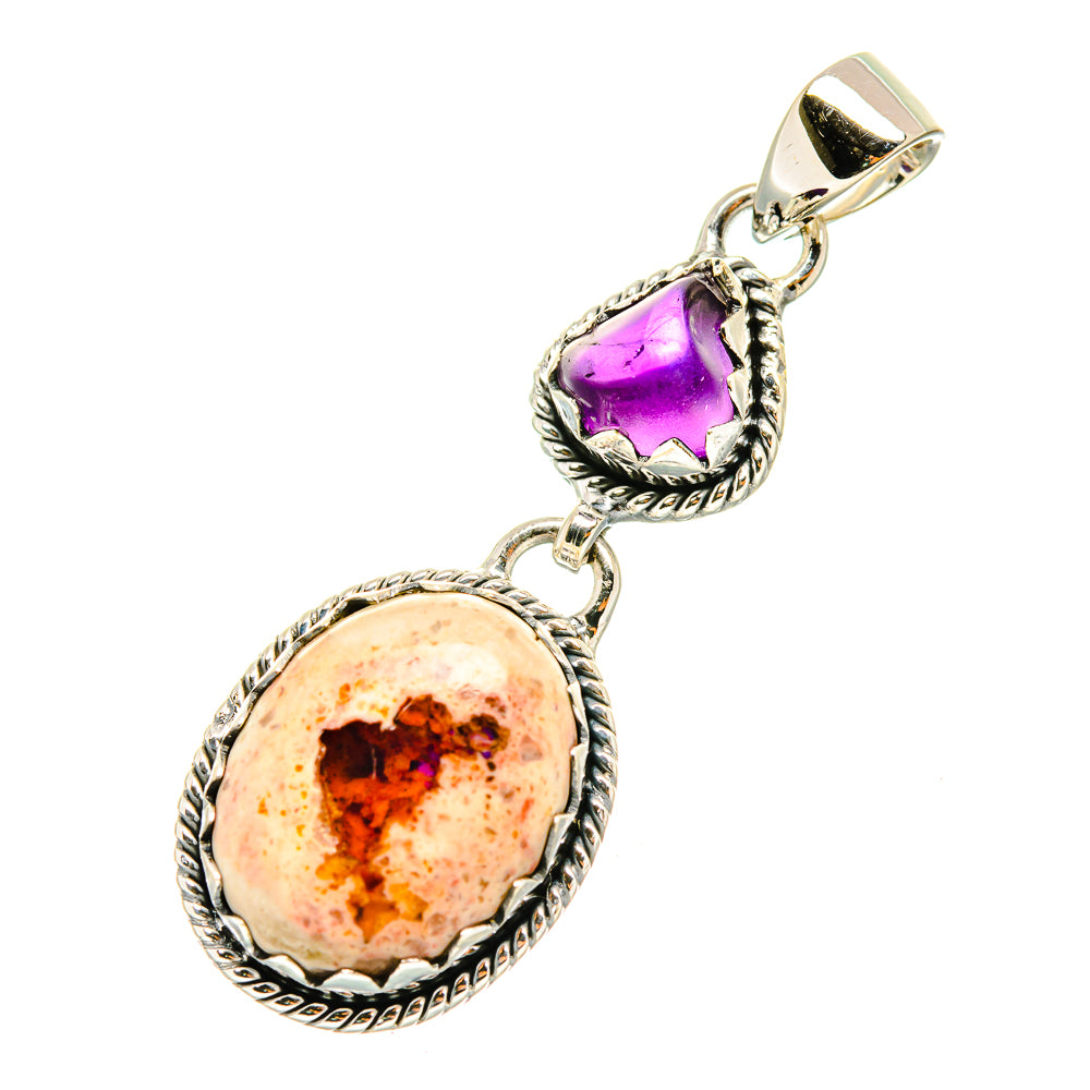 Mexican Fire Opal Pendants handcrafted by Anasilvercos - PD7193
