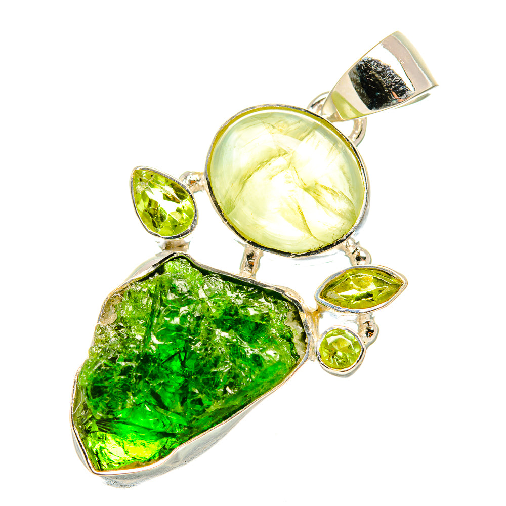 Chrome Diopside Pendants handcrafted by Anasilvercos - PD7194