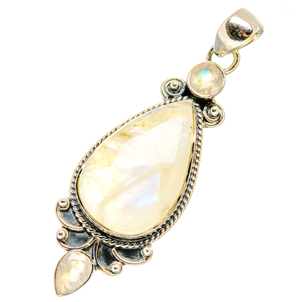 Rainbow Moonstone Pendants handcrafted by Anasilvercos - PD7202