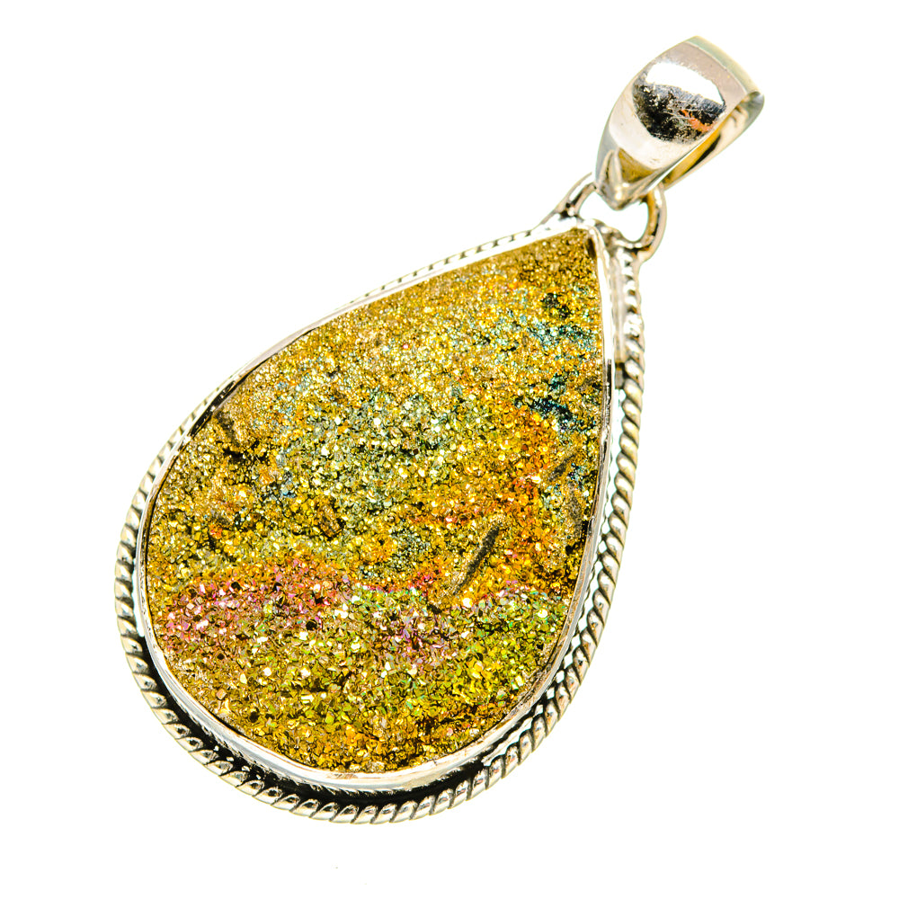 Spectro Pyrite Druzy Pendants handcrafted by Anasilvercos - PD7209