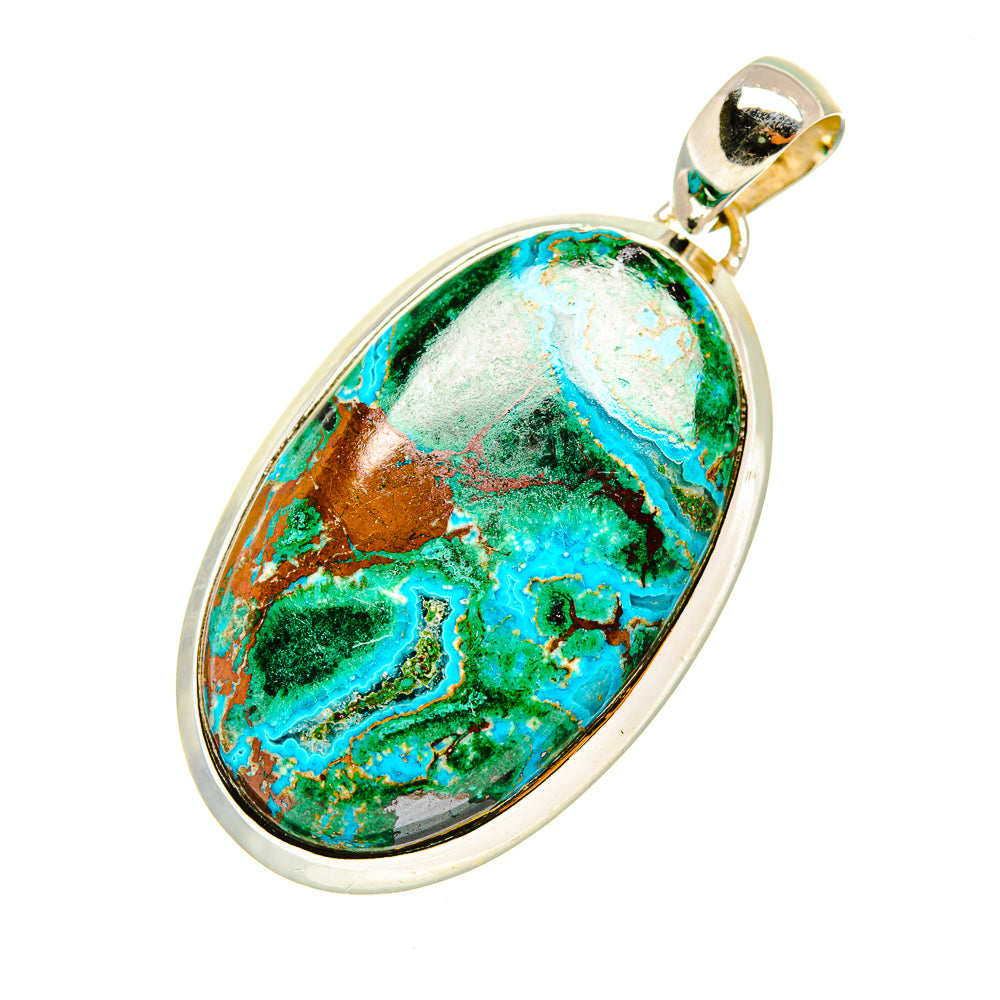 Malachite In Chrysocolla Pendants handcrafted by Anasilvercos - PD7226