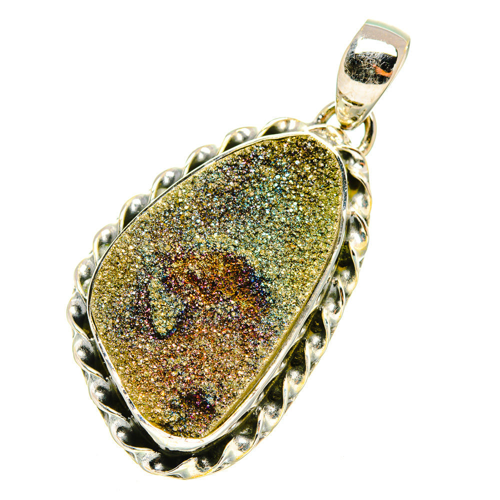 Spectro Pyrite Druzy Pendants handcrafted by Anasilvercos - PD7267 - Photo 2