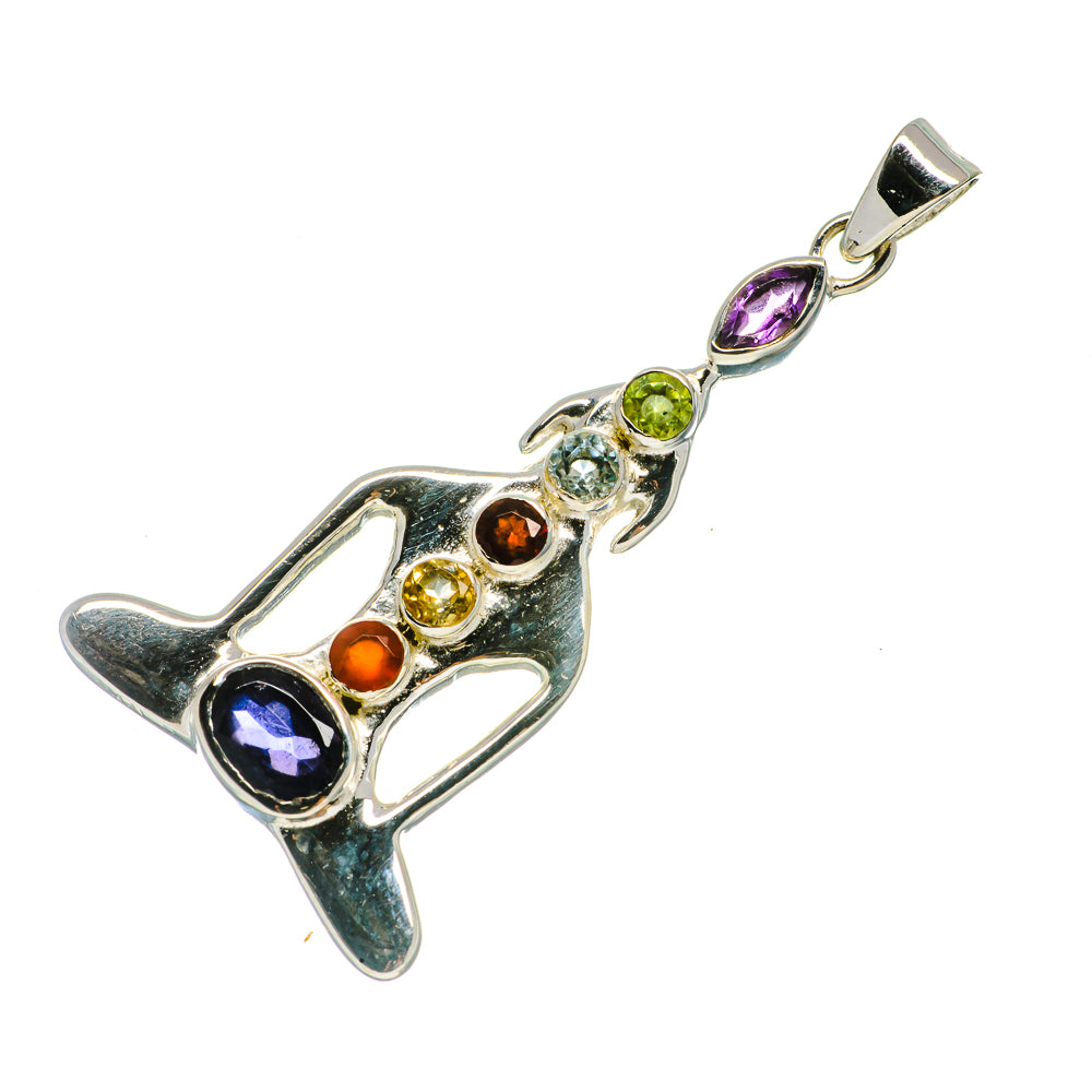 Multi-Stone Chakra Pendants handcrafted by Anasilvercos - PD726965