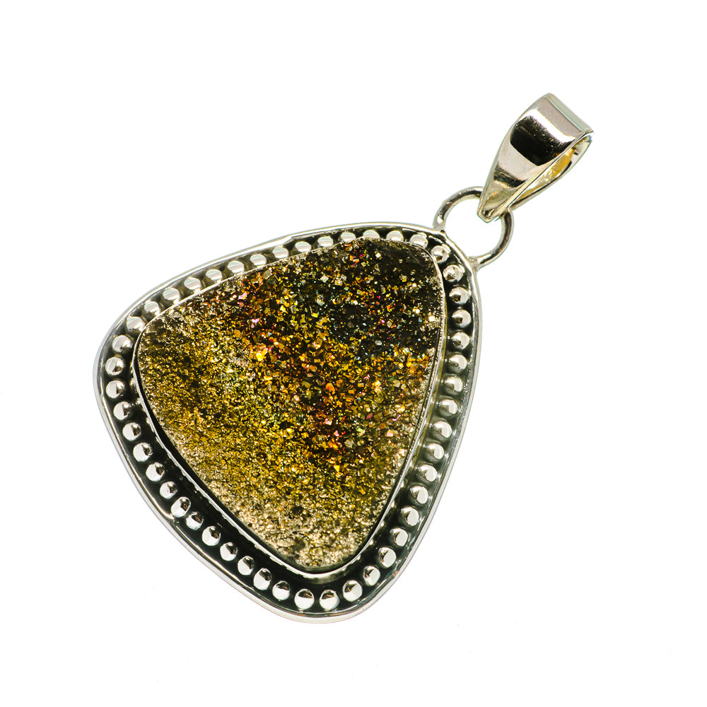 Spectro Pyrite Druzy Pendants handcrafted by Anasilvercos - PD728872