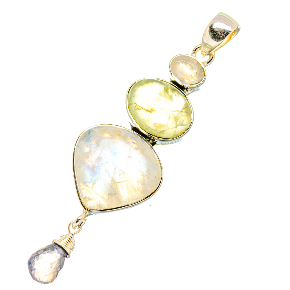 Rainbow Moonstone Pendants handcrafted by Anasilvercos - PD7292