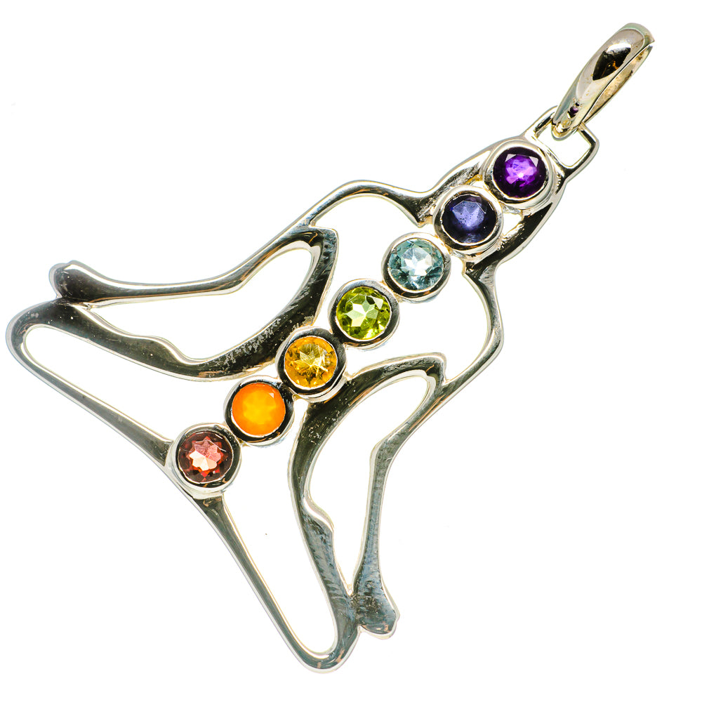 Multi-Stone Chakra Pendants handcrafted by Anasilvercos - PD731842
