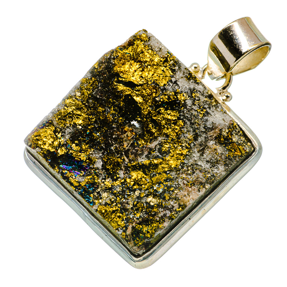 Spectro Pyrite Druzy Pendants handcrafted by Anasilvercos - PD731968