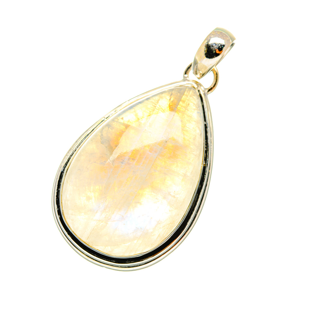 Rainbow Moonstone Pendants handcrafted by Anasilvercos - PD7322