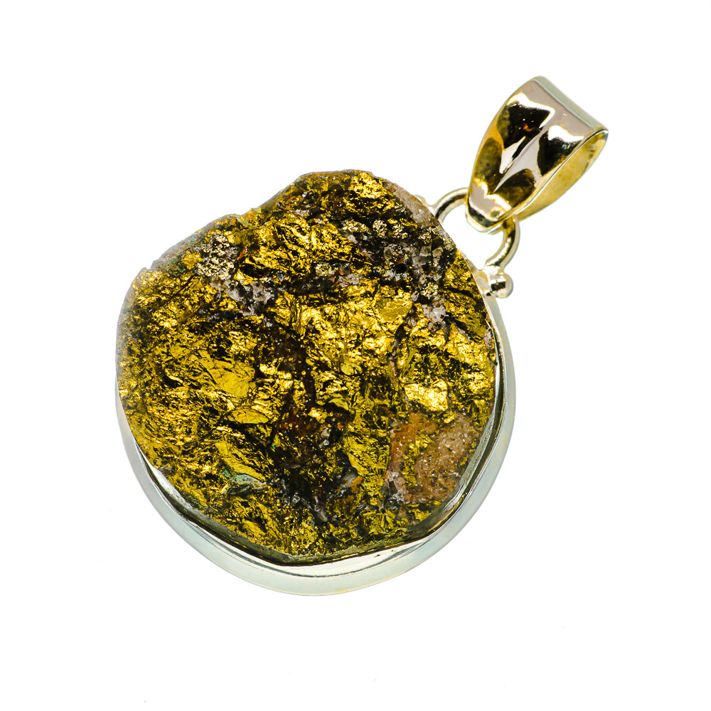 Spectro Pyrite Druzy Pendants handcrafted by Anasilvercos - PD732574