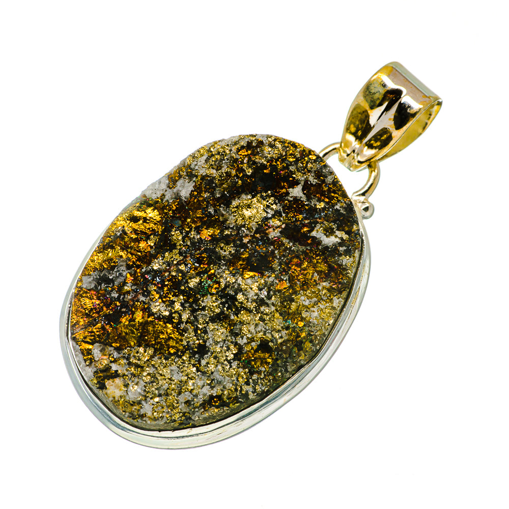 Spectro Pyrite Druzy Pendants handcrafted by Anasilvercos - PD733060