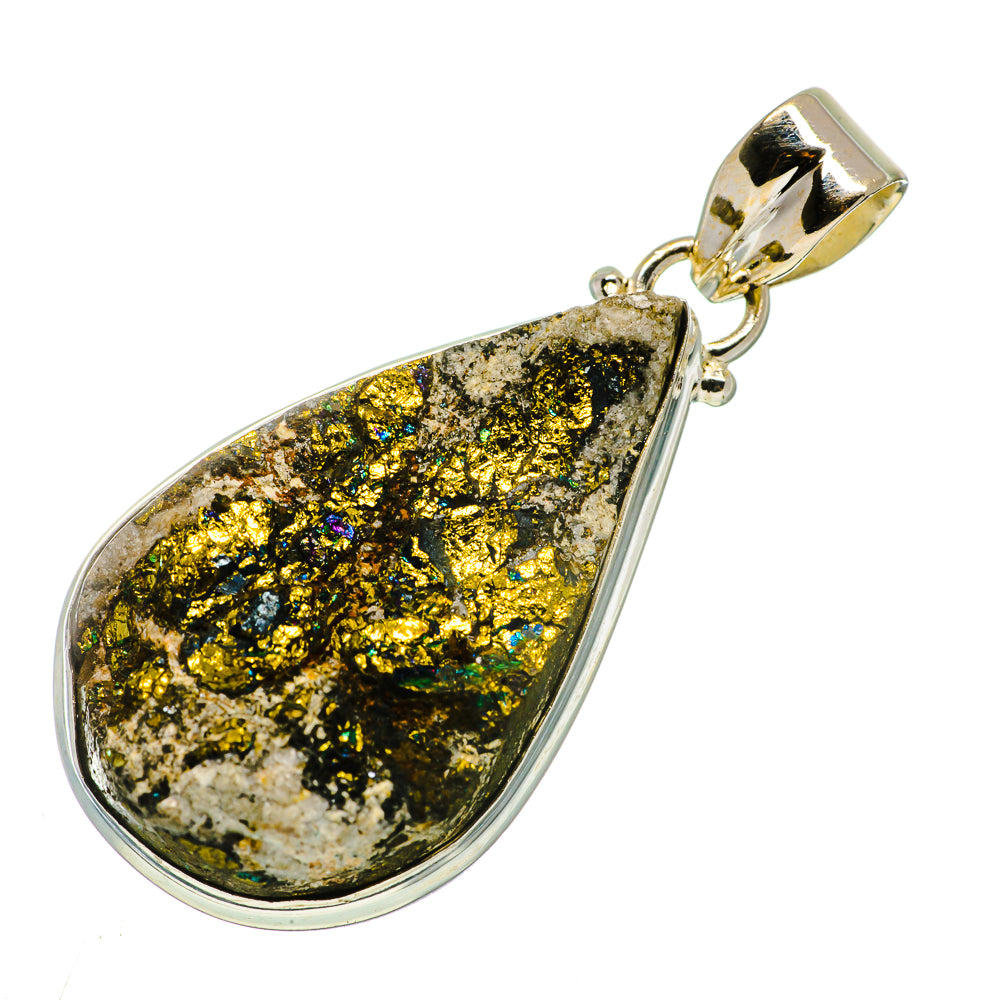 Spectro Pyrite Druzy Pendants handcrafted by Anasilvercos - PD734593