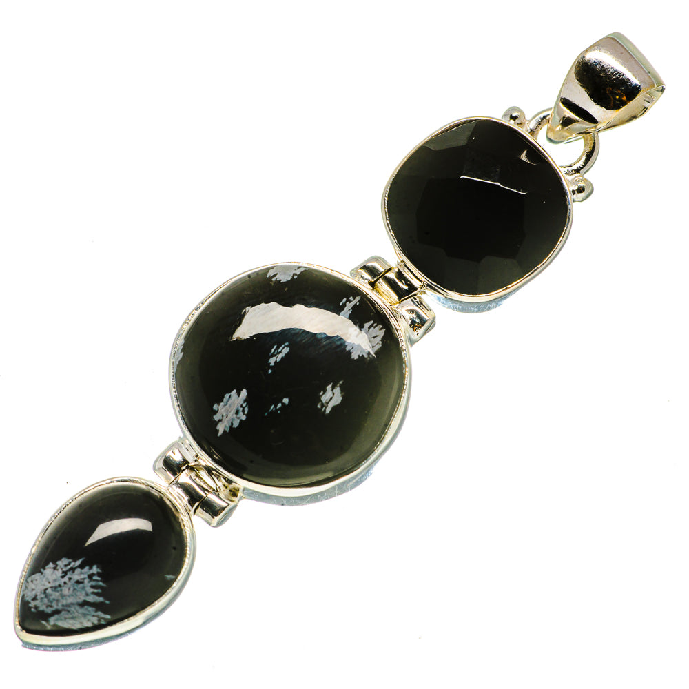 Snowflake Obsidian Pendants handcrafted by Anasilvercos - PD734658