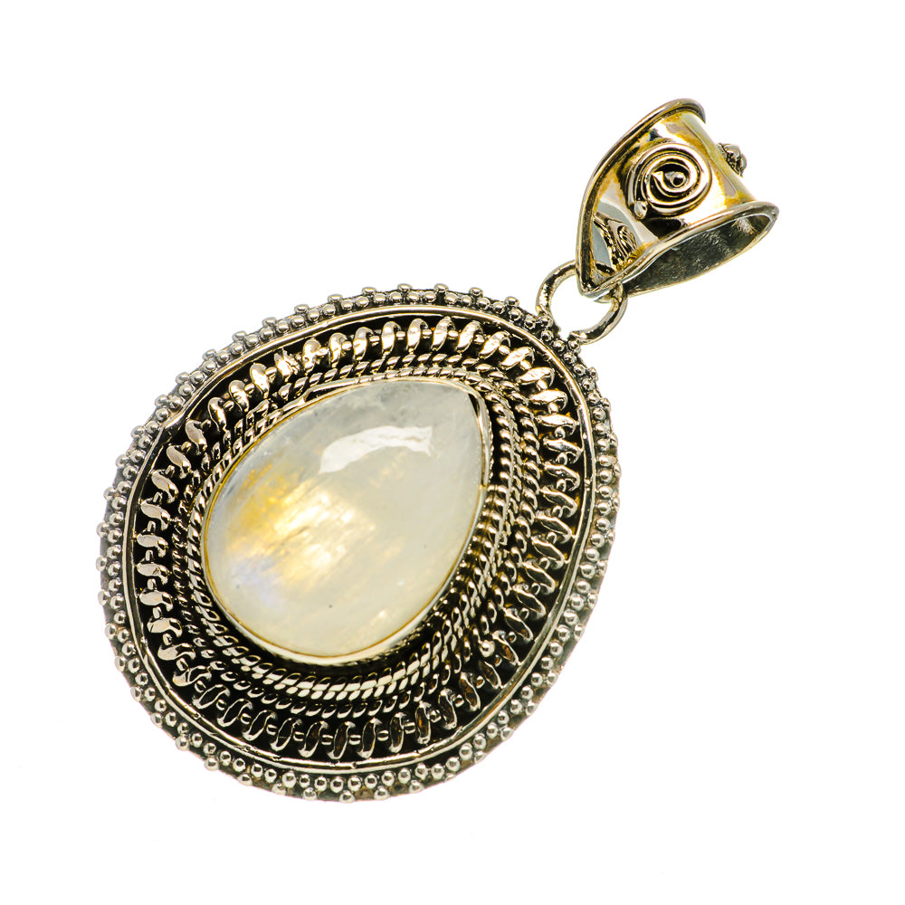 Rainbow Moonstone Pendants handcrafted by Anasilvercos - PD734913