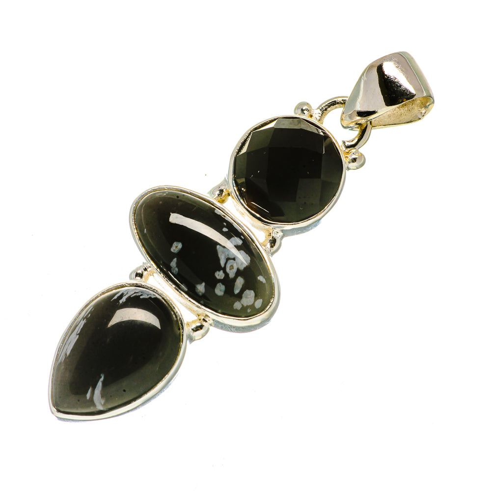 Snowflake Obsidian Pendants handcrafted by Anasilvercos - PD735852