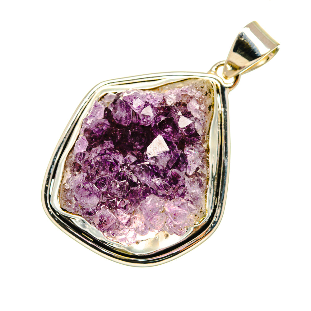 Amethyst Crystal Pendants handcrafted by Anasilvercos - PD7364