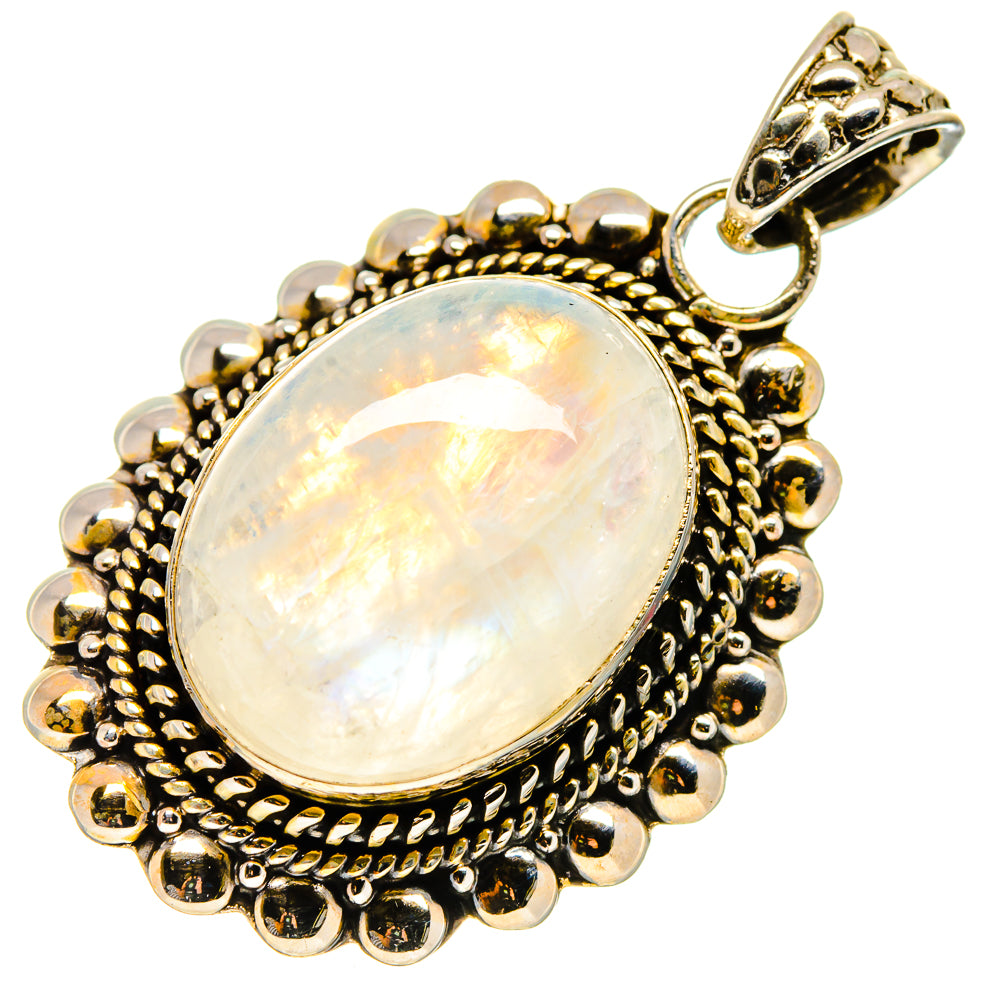 Rainbow Moonstone Pendants handcrafted by Anasilvercos - PD736541