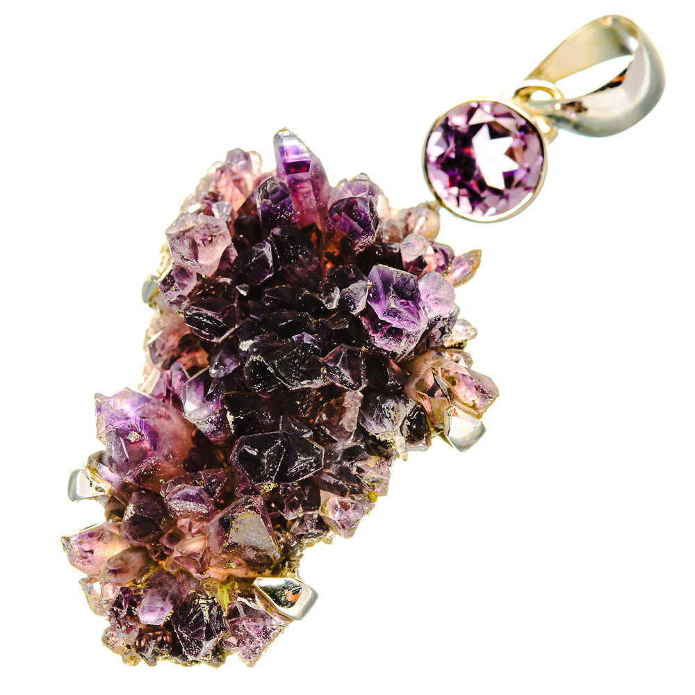 Amethyst Crystal Pendants handcrafted by Anasilvercos - PD7366
