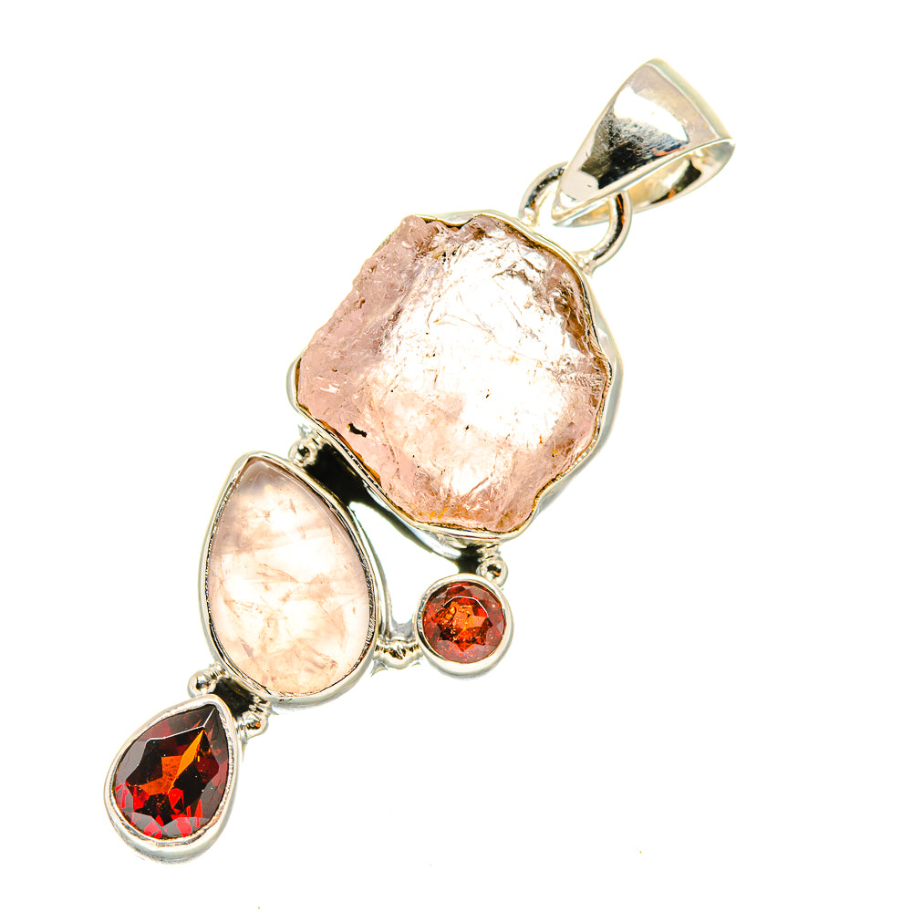 Rose Quartz Pendants handcrafted by Anasilvercos - PD7376