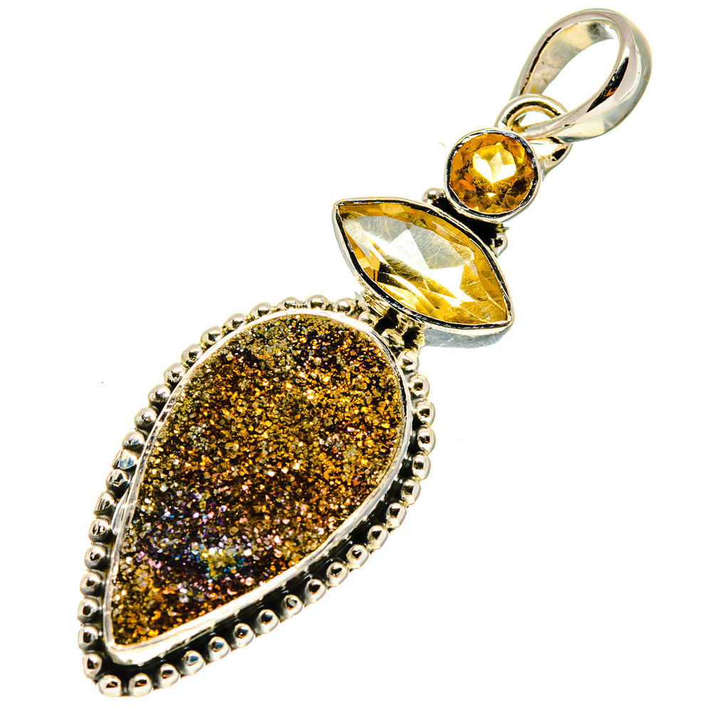 Spectro Pyrite Druzy Pendants handcrafted by Anasilvercos - PD737780