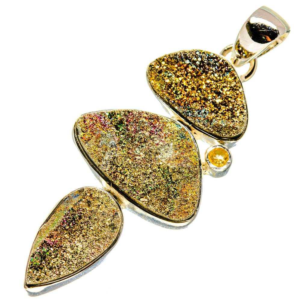 Spectro Pyrite Druzy Pendants handcrafted by Anasilvercos - PD737808
