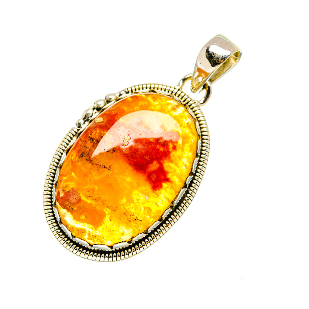 Plume Agate Pendants handcrafted by Anasilvercos - PD7388