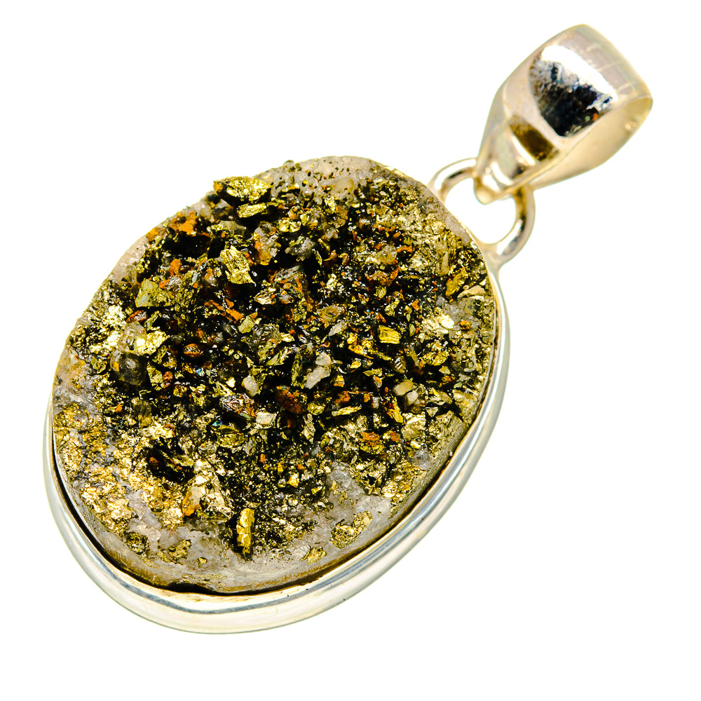 Spectro Pyrite Druzy Pendants handcrafted by Anasilvercos - PD738973