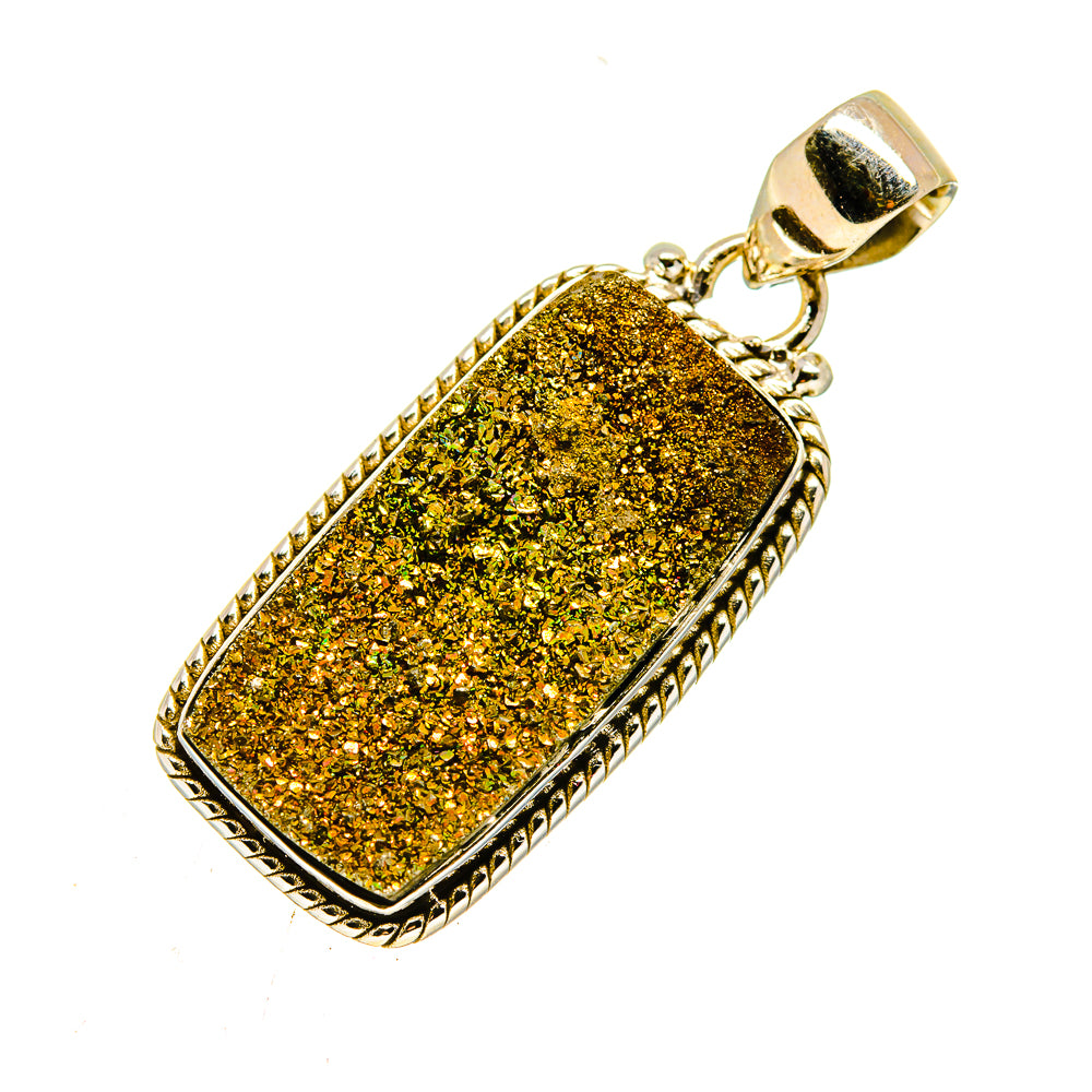Spectro Pyrite Druzy Pendants handcrafted by Anasilvercos - PD739165