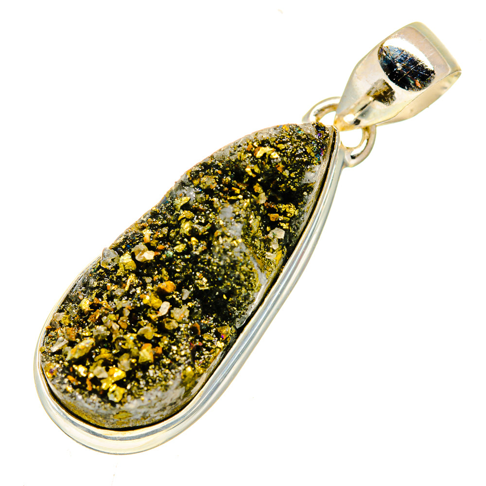 Spectro Pyrite Druzy Pendants handcrafted by Anasilvercos - PD739210