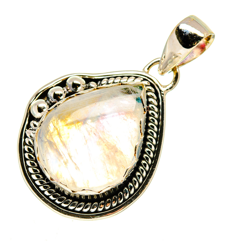 Rainbow Moonstone Pendants handcrafted by Anasilvercos - PD739274